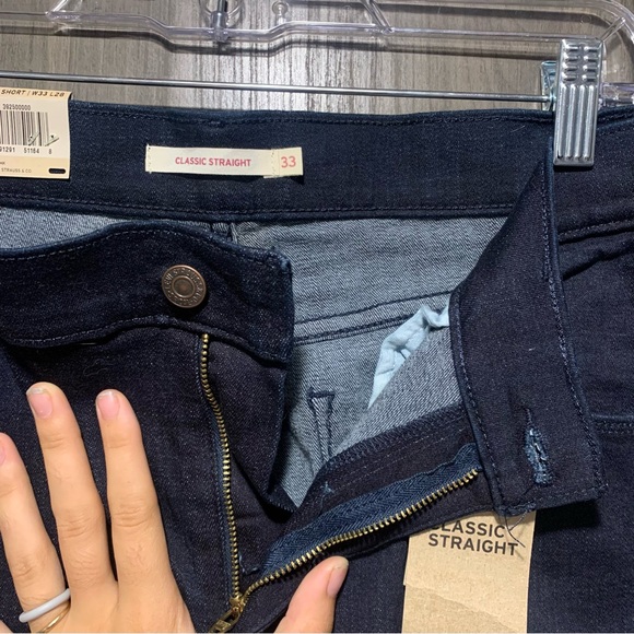 NWT Levi Dark Blue Classic Straight Jean Size 33 - Picture 2 of 6